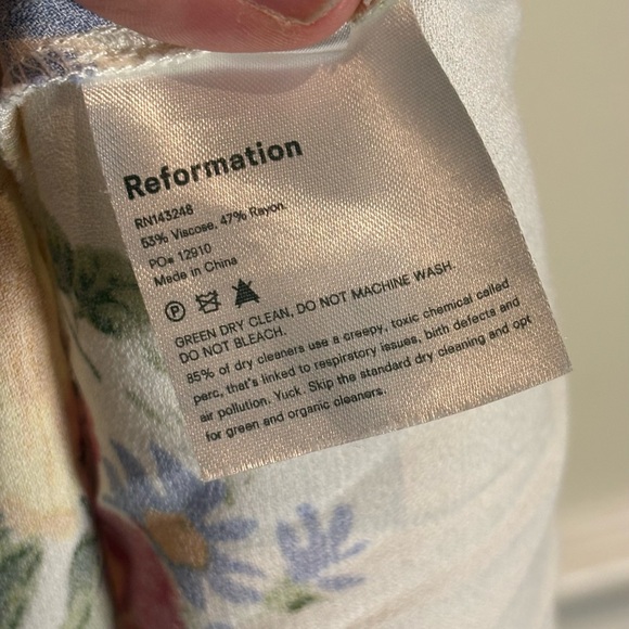 Reformation Boston Midi Dress in Bouquet White Pink Floral Size 0 - Picture 9 of 9